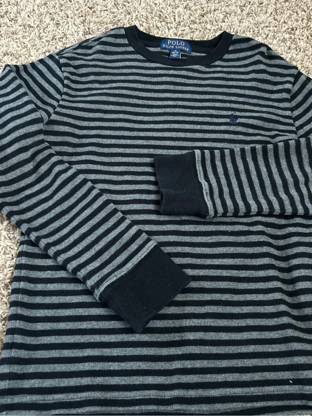 3 Boys Ralph Lauren tops Black and Gray thermal, and two quarter zip- Kids